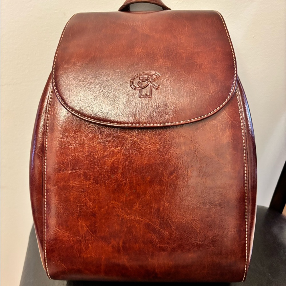 Elegant Brown Leather Backpack